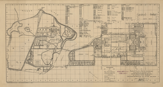 1924 map of the United States Naval Academy, by C.E. Miller (edited by A Texas Historian)