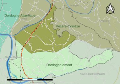 Carte en couleur présentant le(s) SAGE couvrant le territoire communal