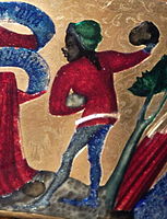 Detail of black pagan stoning Emerentiana