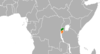 Location map for Burundi and Rwanda.