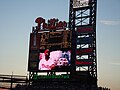 The scoreboard in left field as viewed from right field