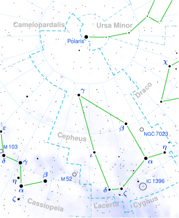 Krüger 60 is located in the constellation Cepheus.