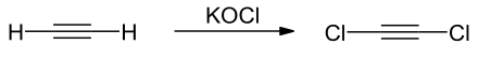 Synthese von Dichlorethin durch direkte Chlorierung von Ethin