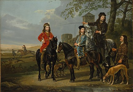Equestrian Portrait of Cornelis and Michiel Pompe van Meerdervoort with Their Tutor and Coachman, by Aelbert Cuyp