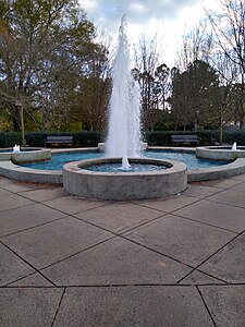 Fountain by the main entrance building