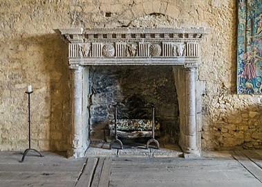 This fireplace at Beynac Castle (France) is delicately carved.