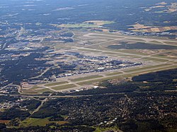 Aerial view of Lentokenttä with the Helsinki Airport pictured