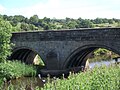 Kildwick Bridge west side built 1305-1313 showing medieval ribbed vaulting.