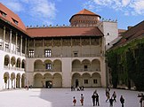 The Renaissance courtyard of the Royal Wawel Castle in Kraków