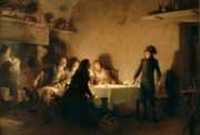 عشاء بوكير، يظهر فيها بونابرت أثناء العشاء في بوكير في 28 يوليو 1793، بريشة جان لوكومت دو نوي