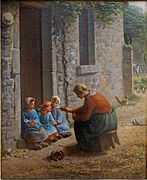 La Becquée, vers 1860, Jean-François Millet.