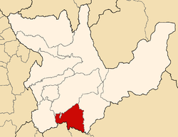 Location of Ambo in the Huánuco Region