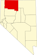 Map of Nevada highlighting Humboldt County