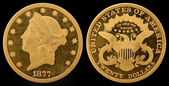 Liberty Head double eagle, Type III reverse, by James B. Longacre and the United States Mint