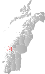 Mapa do condado de Møre og Romsdal com Lurøy em destaque.