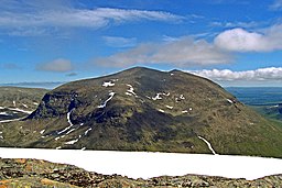 Norra Sytertoppen sedd från närliggande fjället Dålkoetjåhke.