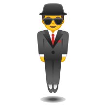 Man in Business Suit Levitating emoji