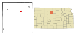 Location within Osborne County and Kansas