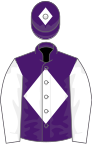 Purple, white diamond, sleeves and diamond on cap