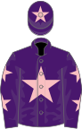 Purple, pink star, pink stars on sleeves, pink star on cap