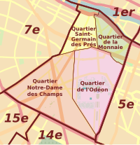 The four quarters of the 6th arrondissement