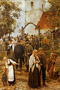 "После церковной службы (Из церкви)", Янис Розенталс, 1894