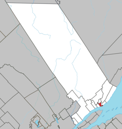 Location within La Côte-de-Beaupré RCM.