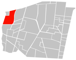 Location of San Pedro de los Pinos (in red) within Benito Juárez borough