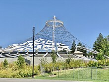 The cable structure of the U.S. Pavilion in 2024.