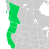 Symphyotrichum chilense distribution map: Canada — British Columbia; US — Washington, Oregon, and California including the Channel Islands.