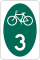 North Carolina Bicycle Route 3 marker