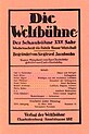 Titelseite der Weltbühne vom 12. März 1929