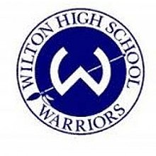 School emblem is a W pierced by a spear, surrounded by the words "Wilton High School Warriors"