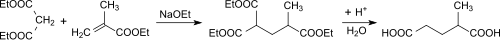 2-Methylglutarsäure durch Michael-Addition