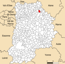 Localisation dans le département de Seine-et-Marne.