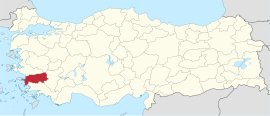 Location of the province within Turkey