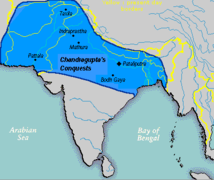 Chandragupta extended the borders of the Maurya Empire towards Seleucid Persia after defeating Seleucus c. 305 BCE.[3]
