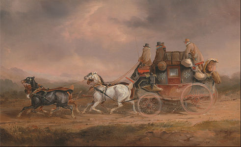 Mail Coaches on the Road: the Louth-London Royal Mail progressing at Speed, by Charles Cooper Henderson