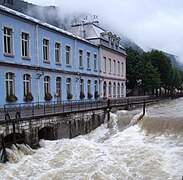 La Bienne en crue à Morez.