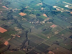 Fairland from the air, looking northeast