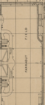 A map of a field on tan-brown paper