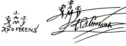 Signature of Christopher Columbus as JPEG image (1,308 × 481 pixel), 63 kB