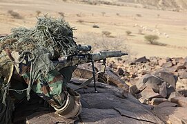 Sniper sénégalais muni d'un FR-F2 lors d'un exercice en 2013.