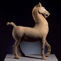 Funerary Sculpture of a Horse, China, Sichuan Province, Eastern Han dynasty, molded earthenware sculpture, 25–220