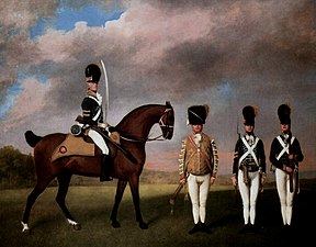 Soldiers of the 10th Light Dragoons (1793), oil on canvas, 102 x 128 cm., Royal Art Collection