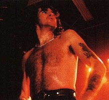 Scott performing with AC/DC in December 1979