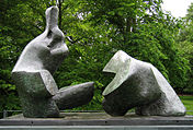 Two Piece Reclining Figure No. 5 (1963–64), bronze, Kenwood House grounds, London