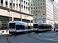 Image 43Two Hudson–Bergen Light Rail trains in Jersey City (from New Jersey)