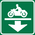 Motorcycle lane gantry sign