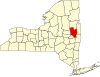 State map highlighting Saratoga County